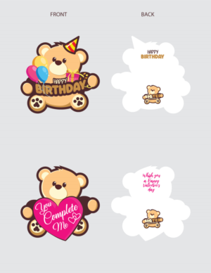 Teddy Bear Card & Envelope Design | Design de Papeterie par Sergio Coelho