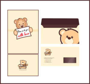 Teddy Bear Card & Envelope Design | Diseño de Papelería por bdesigner9