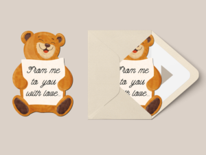 Teddy Bear Card & Envelope Design | Design de Papeterie par kaatem
