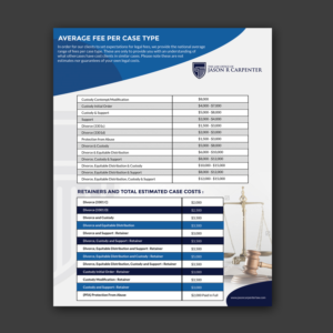 Legal Service Estimated Retainer and Average Case Value | Flyer Design by Schöpfer
