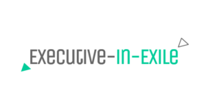Executive - in - Exile        [the tag line is]      Insights for the emerging executive | Logo Design by -Marc-