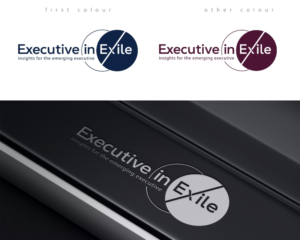 Executive - in - Exile        [the tag line is]      Insights for the emerging executive | Logo Design by mam1