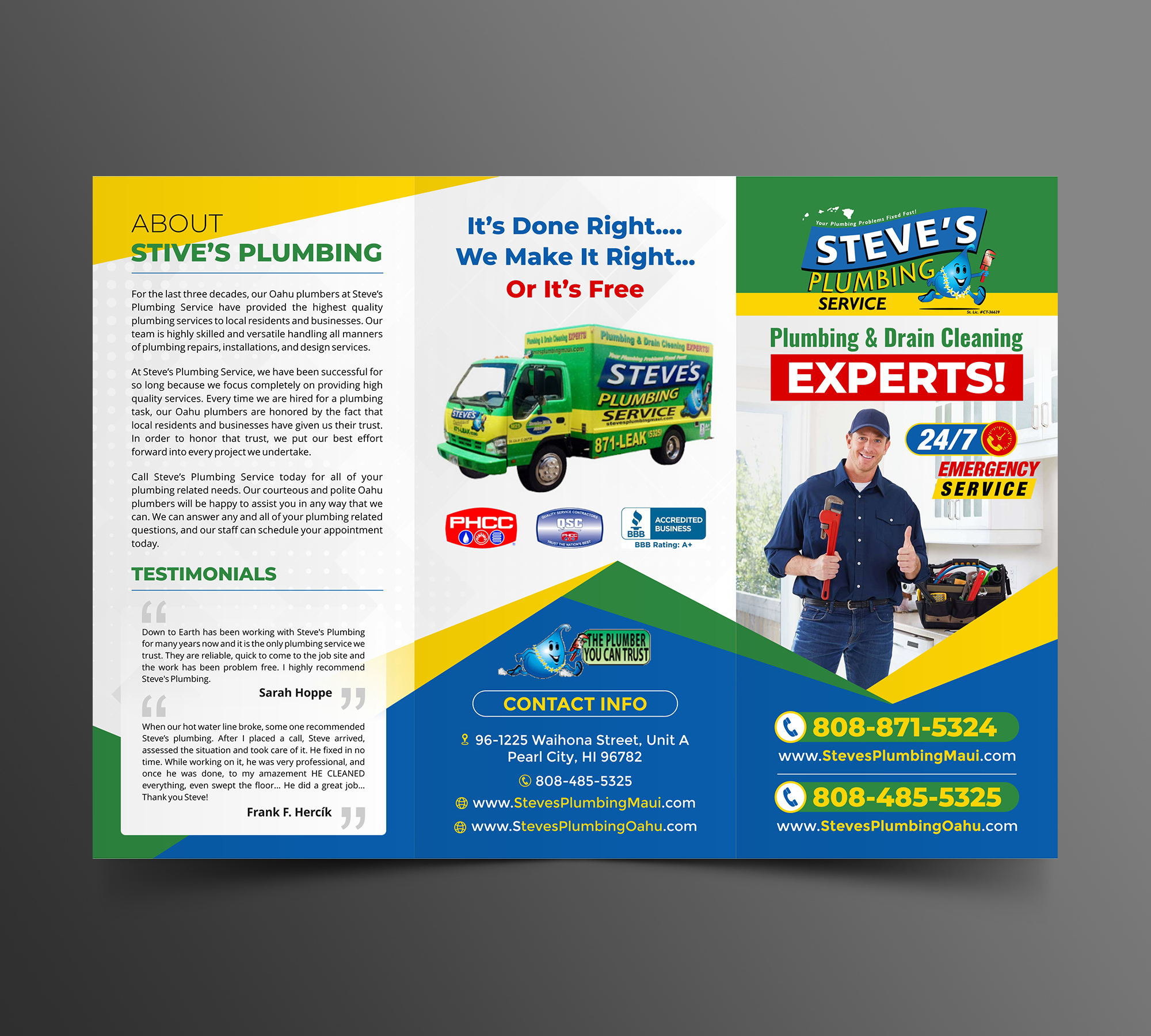 Design de Flyer par ecorokerz pour Steve's Plumbing Service | Design #25527901