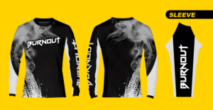 Burnout long sleeve full die sublimation spine burnout. | Diseño de Camiseta por Uprinteez