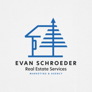 Biggest font: Evan Schroeder | Descriptive Font: Real Estate Services | Marketing & Agency | Logo Design by z a n a