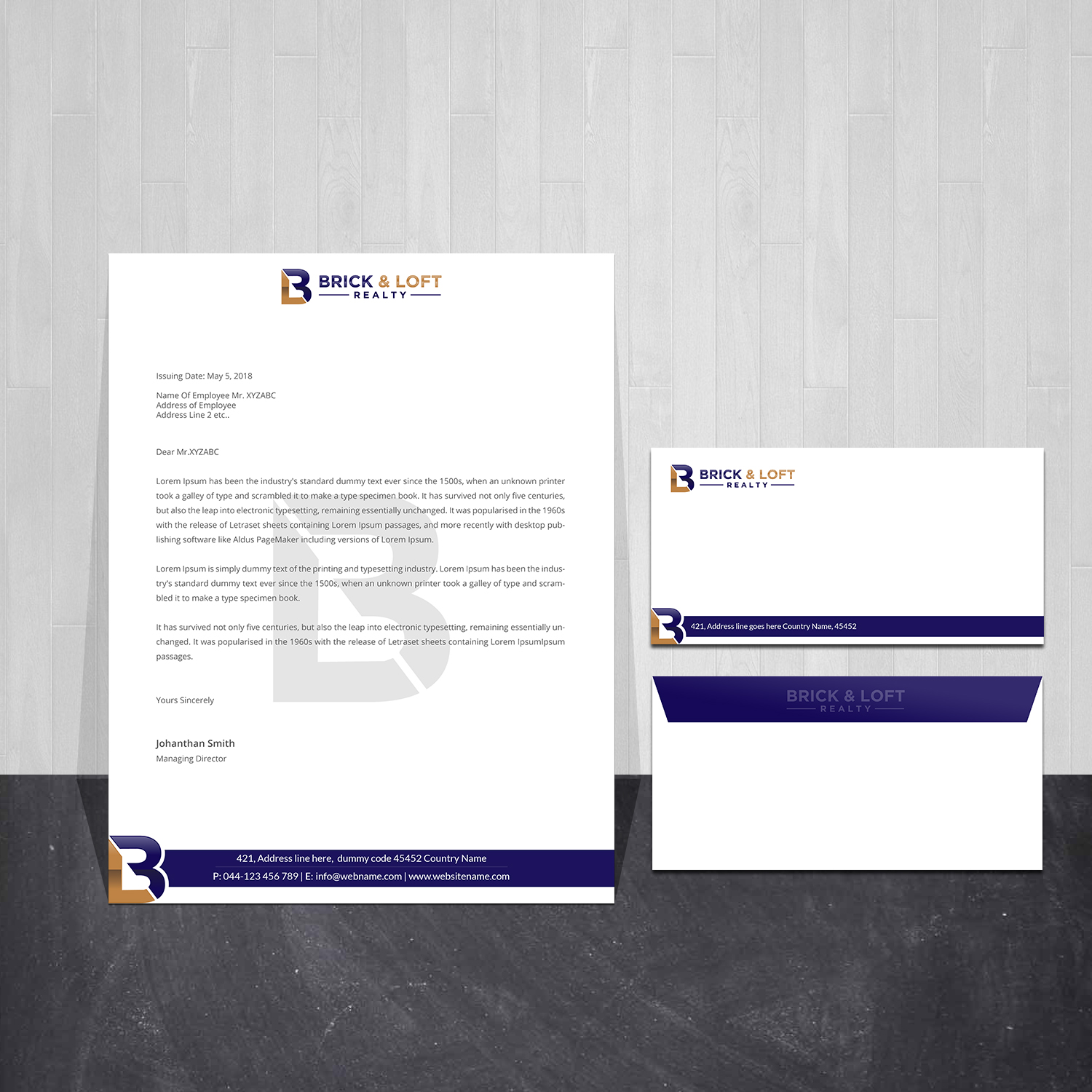 Stationery Design by Creations Box 2015 for FlatRock Royalties  | Design #25573646