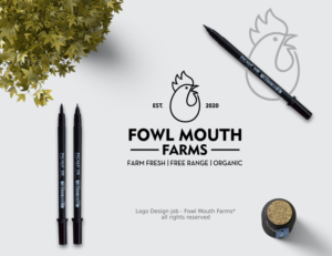 Fowl Mouth Farms / Farm Fresh, Free Range, Organic Eggs | Logo-Design von Mimi & Max