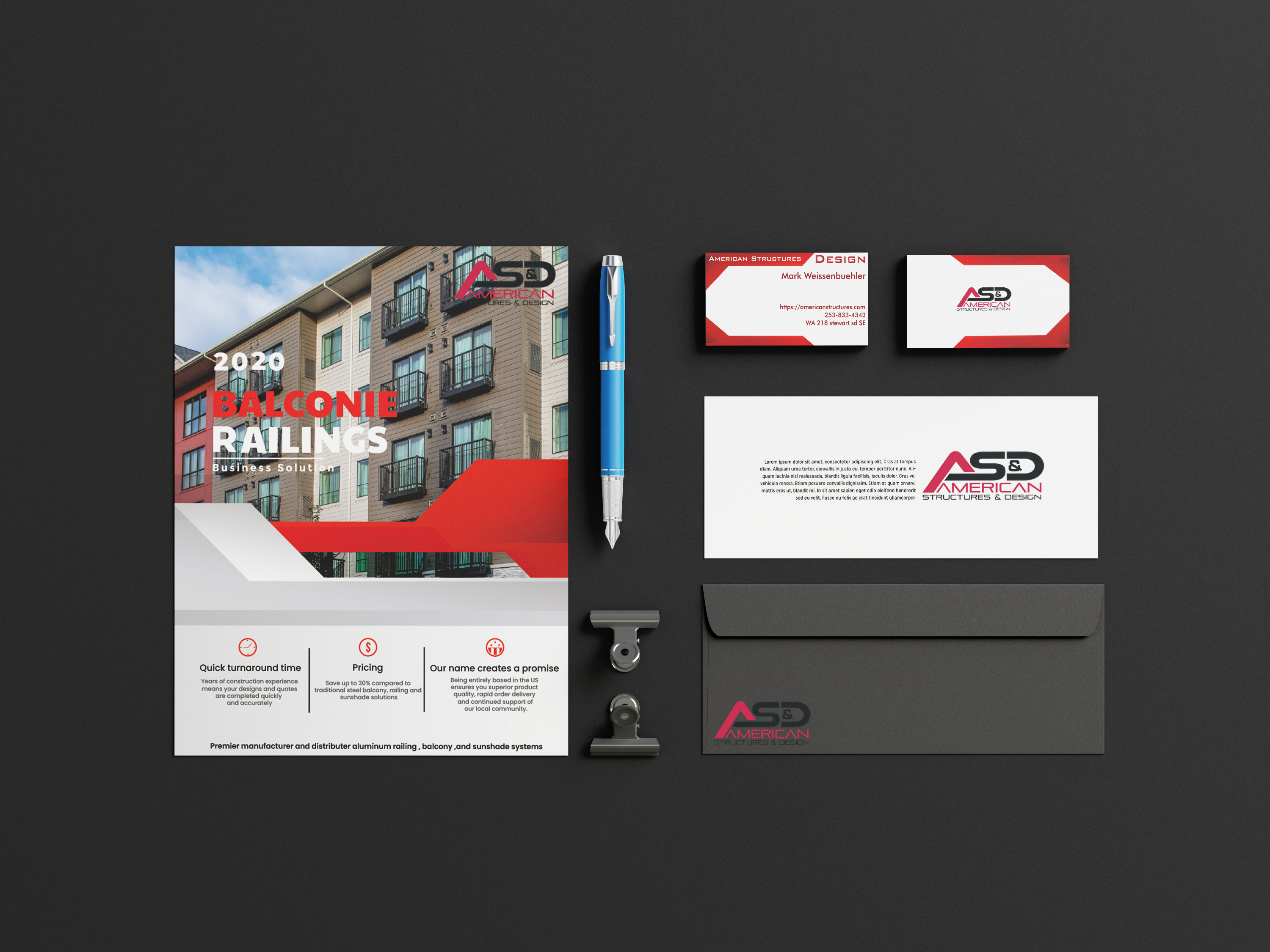 Stationery Design by AZ design printing for American Structures & Design | Design #25549258
