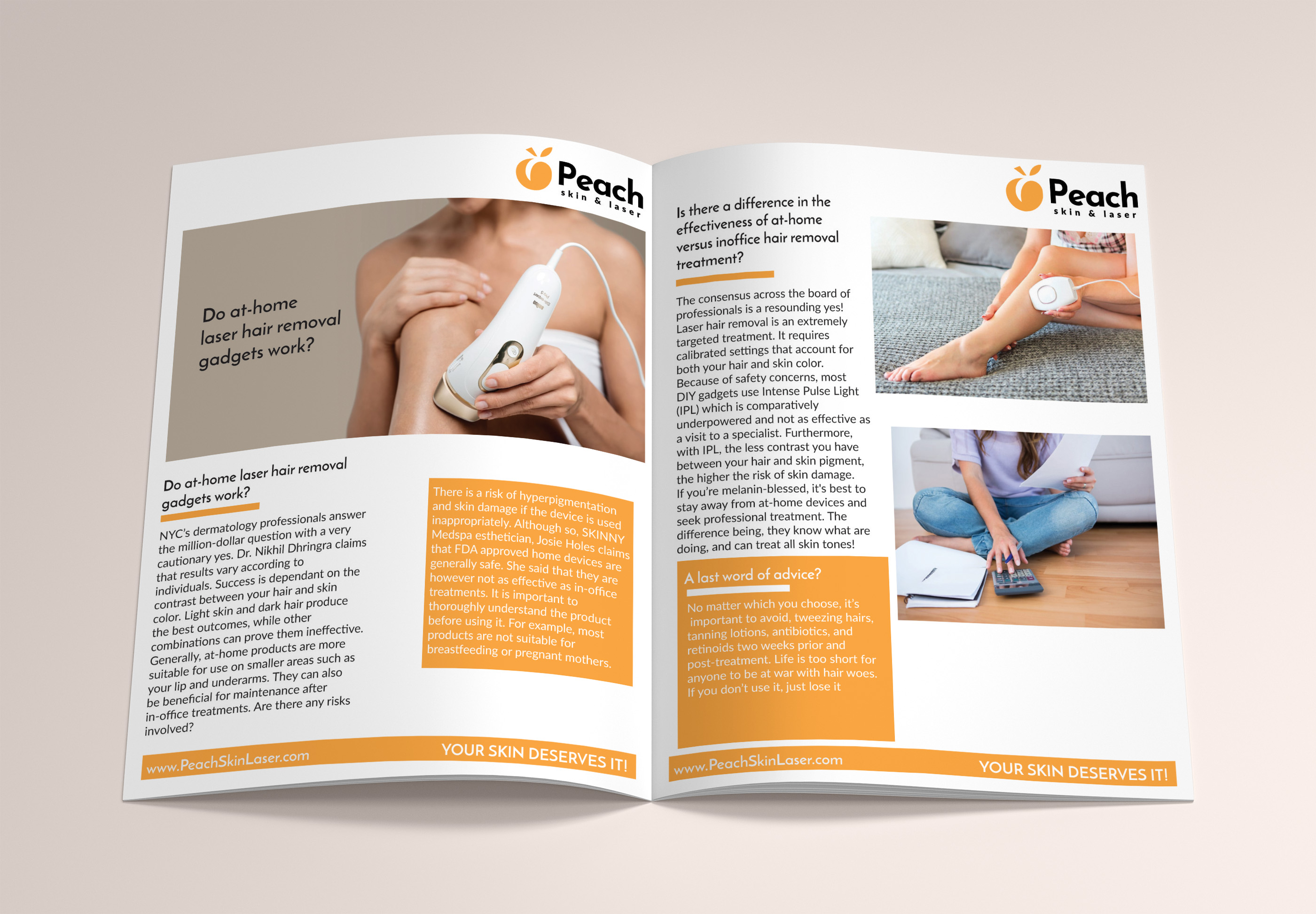 Design de Revue par ObabsDESIGN Studio pour Peach Skin & Laser | Design #25560040