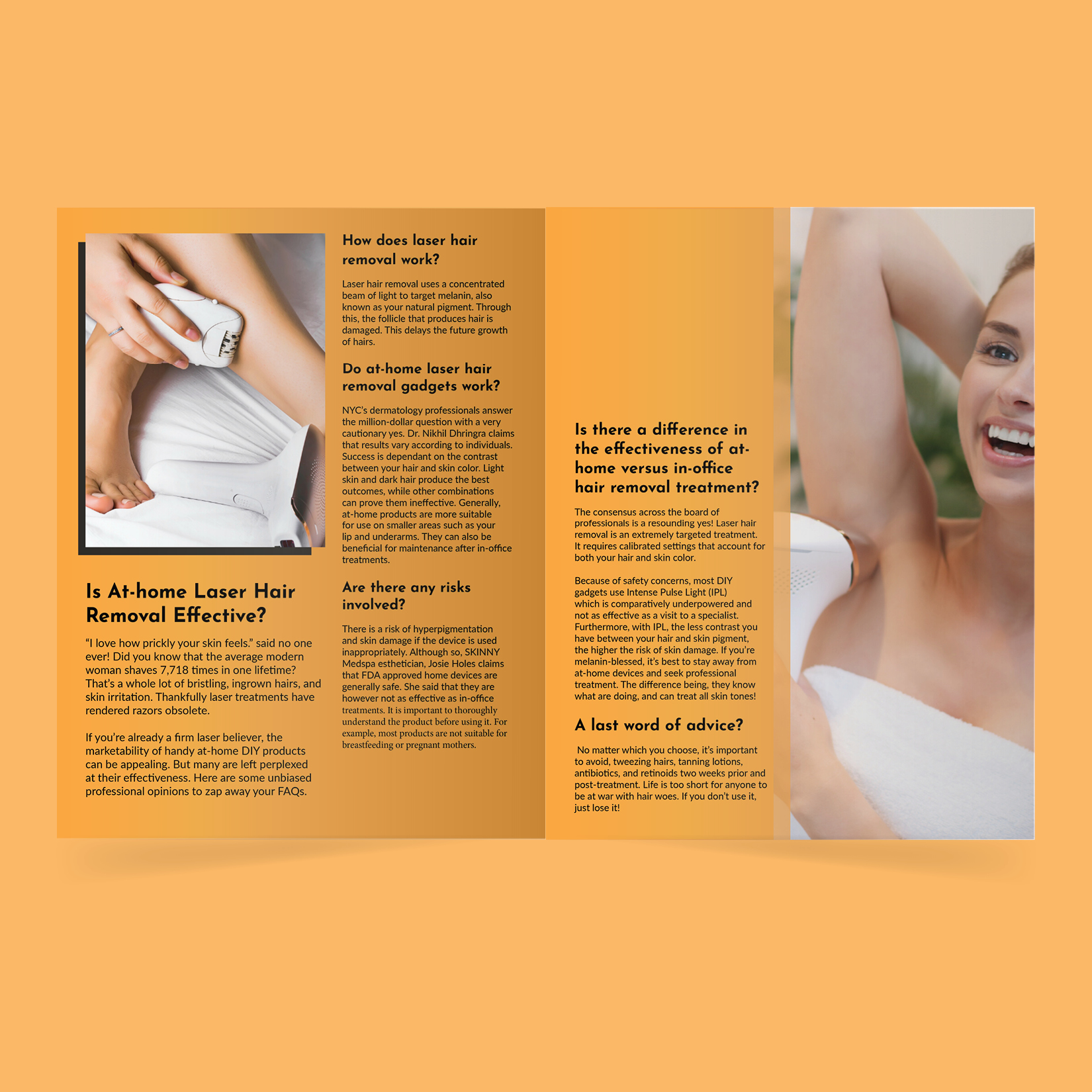 Magazine Design by Louie Fuentes | Manobo Graphic Design Services for Peach Skin & Laser | Design #25567188