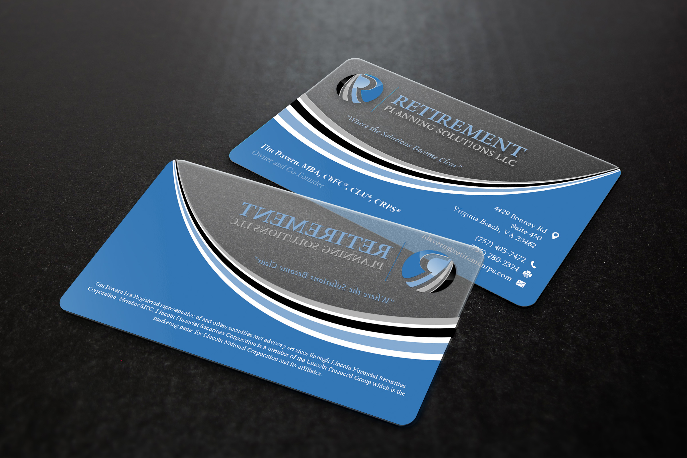 Business Card Design by Sandaruwan for Retirement Planning Solutions | Design: #25578449