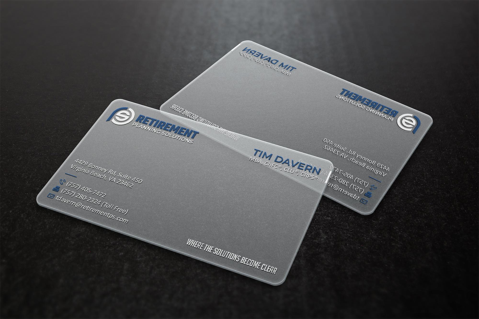 Business Card Design by Verified artistry (Design garden) for Retirement Planning Solutions | Design #25564466