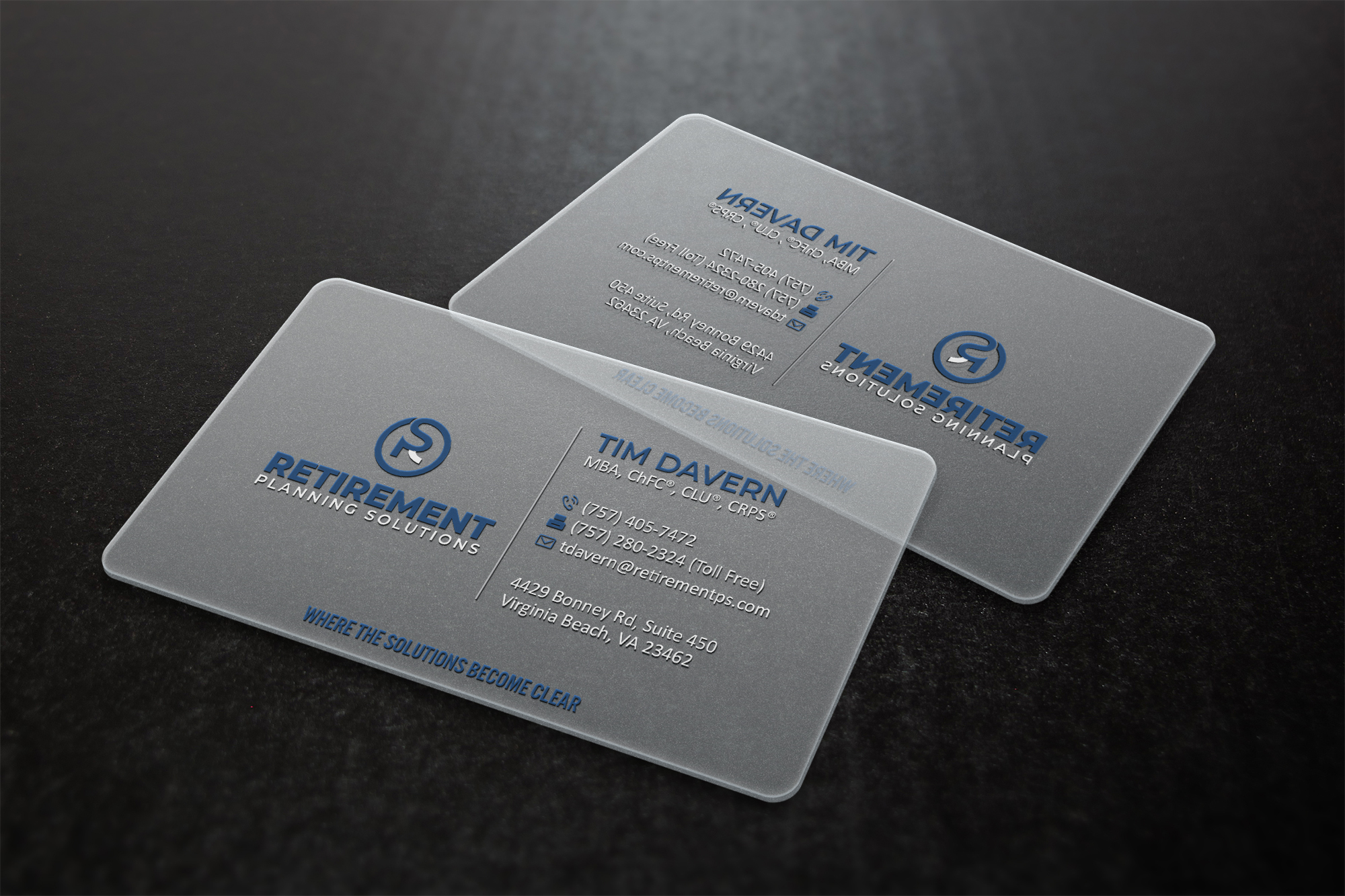 Business Card Design by Verified artistry (Design garden) for Retirement Planning Solutions | Design #25564468