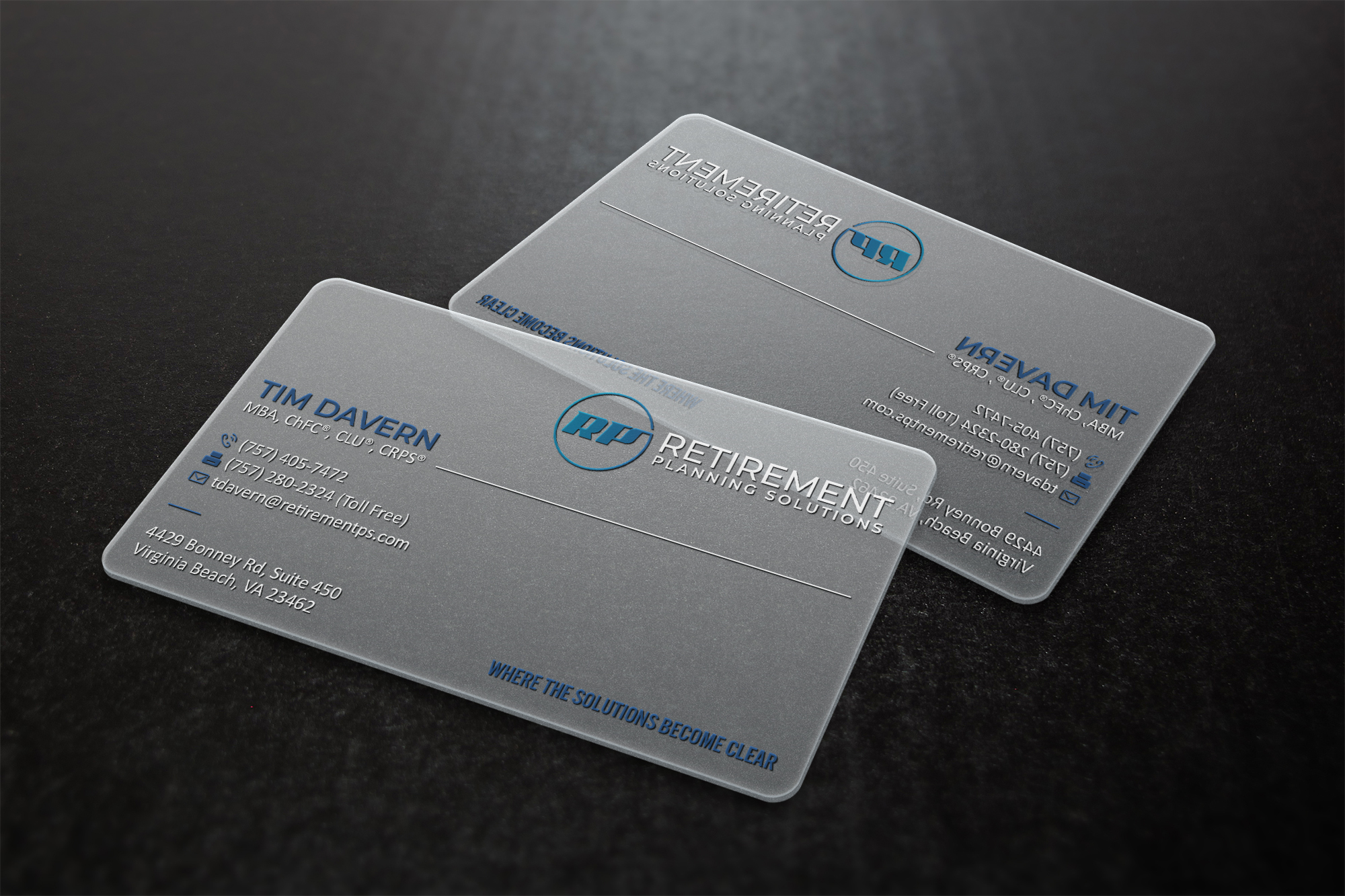 Business Card Design by Verified artistry (Design garden) for Retirement Planning Solutions | Design #25564470