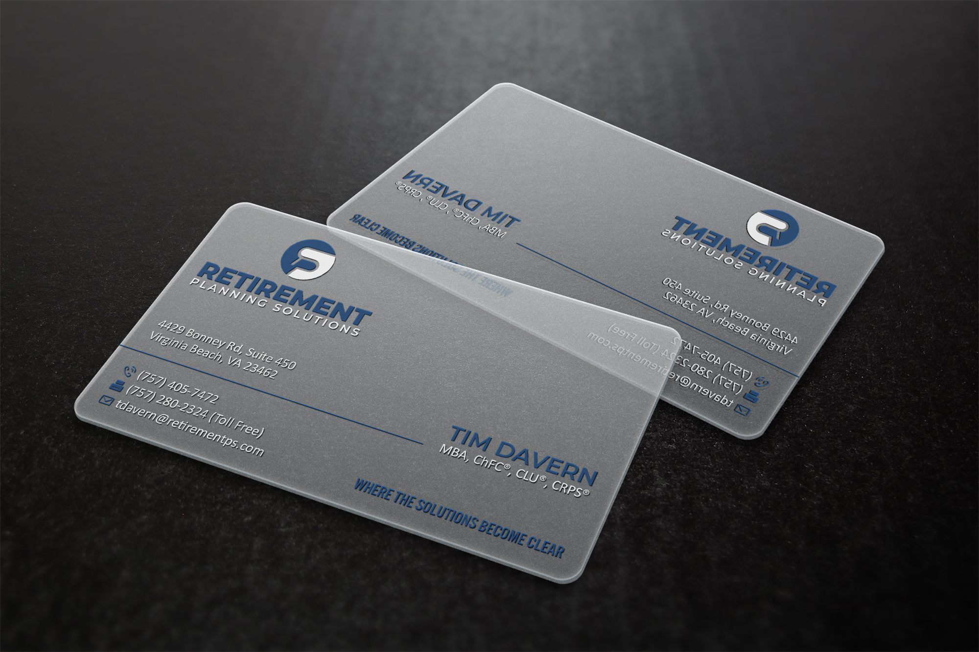 Business Card Design by Verified artistry (Design garden) for Retirement Planning Solutions | Design #25564472