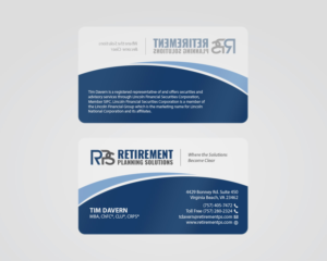 Business Card Design by MDesign for Retirement Planning Solutions | Design: #25564111