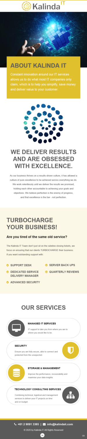 Email Marketing Design by pb for Kalinda IT | Design: #25556317