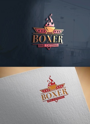 Boxer (allowing for either BBQ *OR* Catering, etc. via color change or something) | Logo Design by ZJ Design