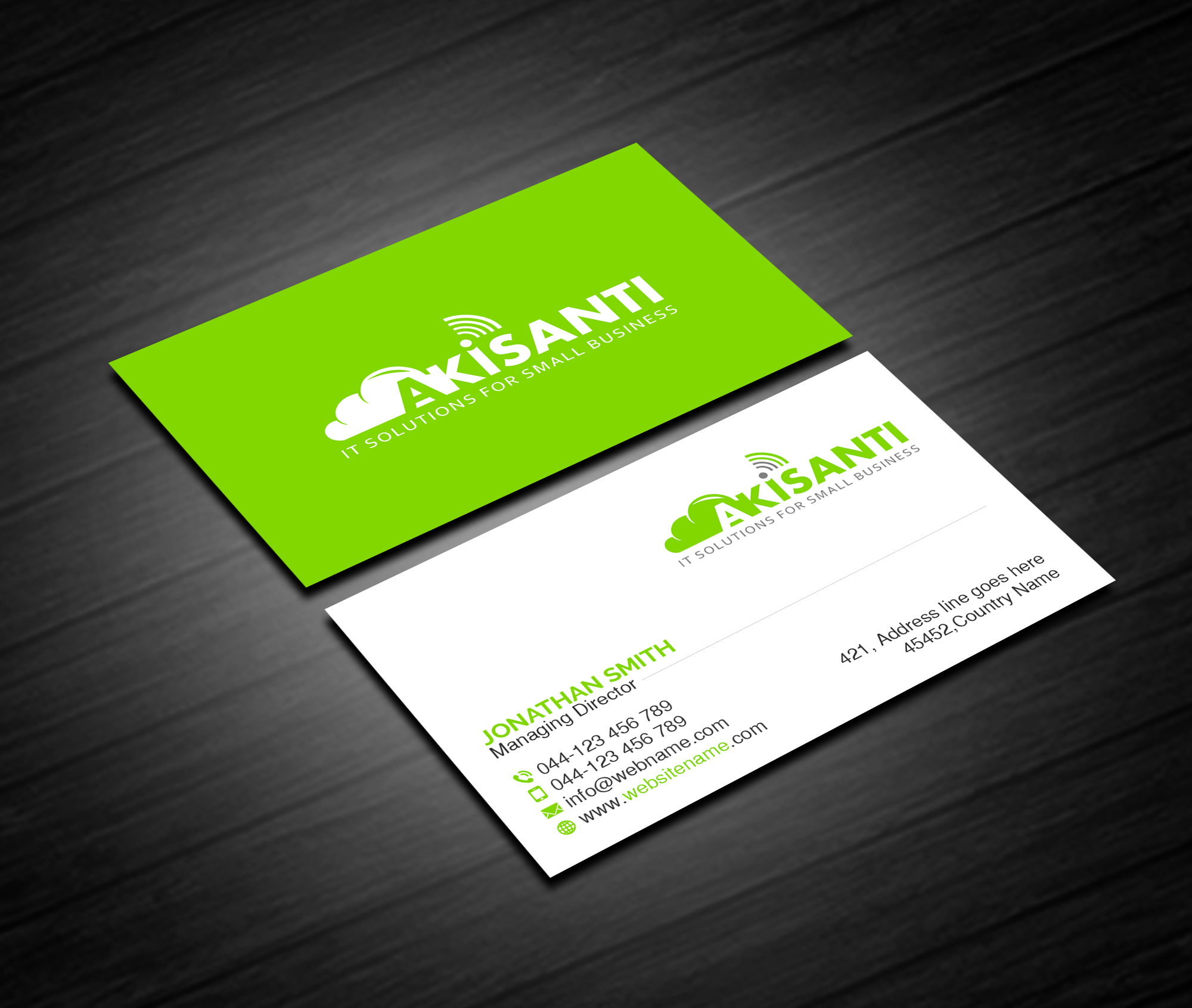 Visitenkarten-Design von Creations Box 2015 für Akisanti | Design #25560826