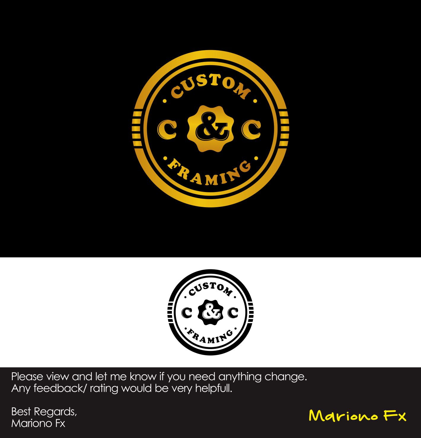 Logo Design by Mariono Fx for C&C Custom Framing | Design #25564373