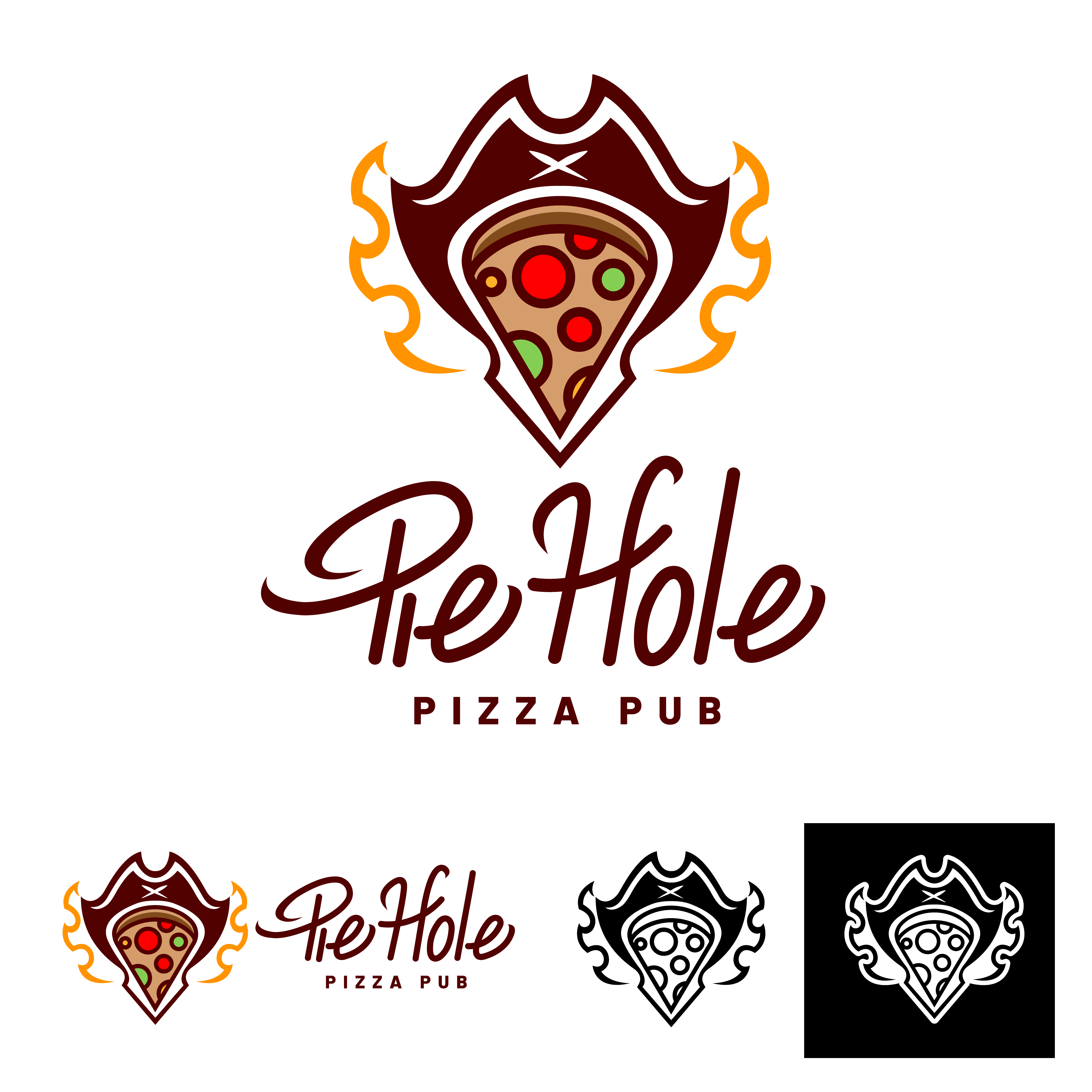Logo Design by El Yisk 2 for Pieholewood Pizza | Design #25592538