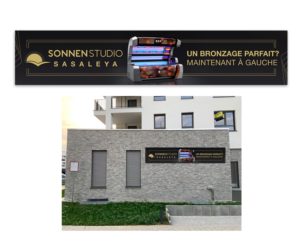 Werbung Fassade - Sonnenstudio | Diseño Publicitario por Luniere Designs