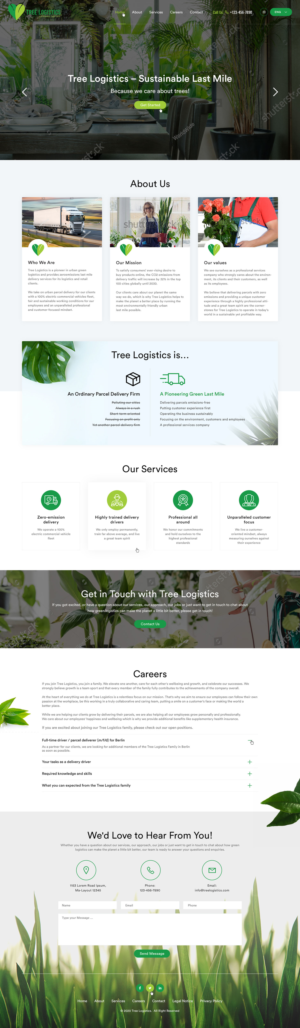 Green Logistics / Last Mile Delivery Firm needs cool one-page website | Web Design par Ved Web Services