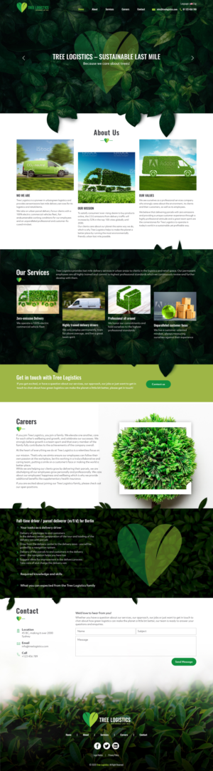 Green Logistics / Last Mile Delivery Firm needs cool one-page website | Web Design par sai.designer87