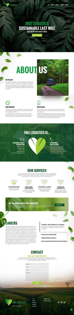 Green Logistics / Last Mile Delivery Firm needs cool one-page website | Web-Design von nzdesigners