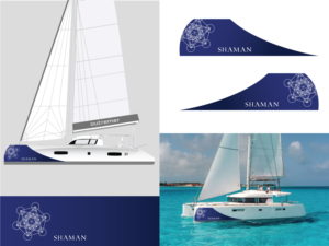 the metatron’s cube logo and the name of the boat 