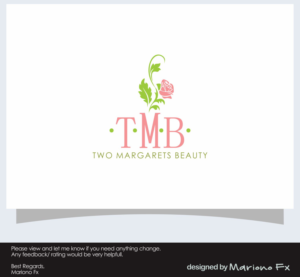 Logo Design by Mariono Fx for Two Margarets Beauty | Design: #25586893