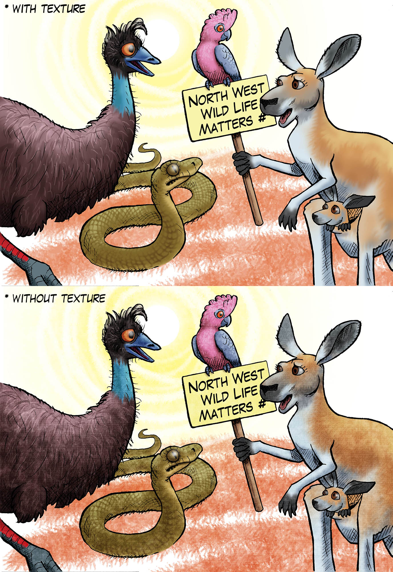 Design Illustration par kaiser77 pour Pilbara Wildlife Carers Association Inc | Design #25640525