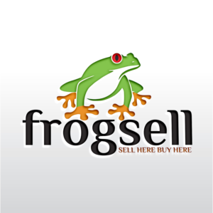forg illustration + frogsell words +  sologan( sell here buy here ) | Logo Design by Rosalia....
