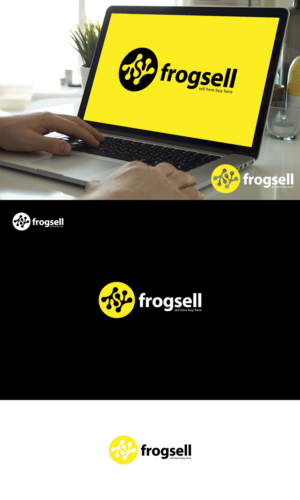 forg illustration + frogsell words +  sologan( sell here buy here ) | Logo Design by Haja_H2