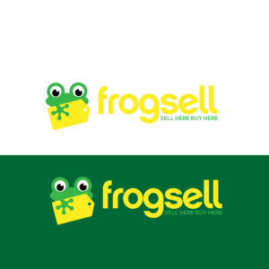 forg illustration + frogsell words +  sologan( sell here buy here ) | Logo Design by sherman