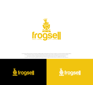forg illustration + frogsell words +  sologan( sell here buy here ) | Logo Design by Aditya.DwiRama