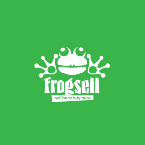 forg illustration + frogsell words +  sologan( sell here buy here ) | Logo Design by geni