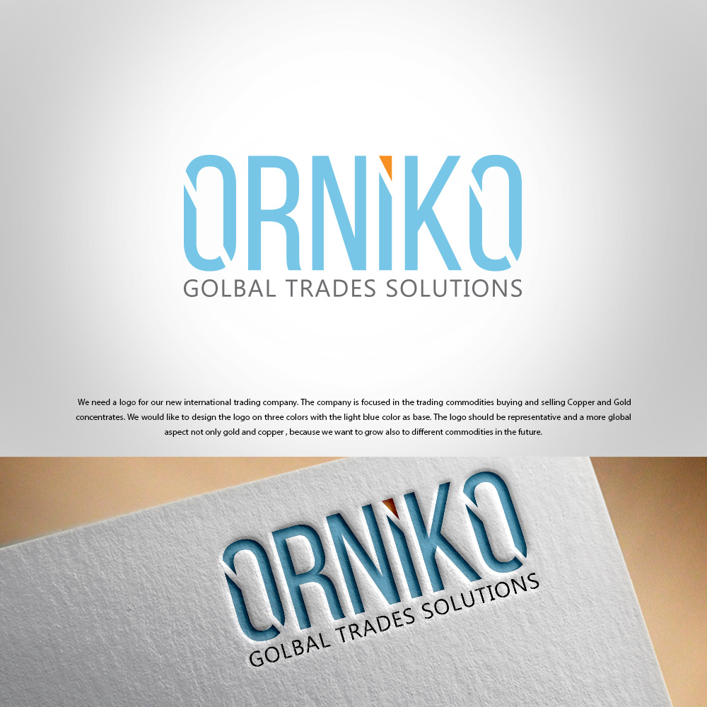 Logo Design by Natalie Eric for ORNIKO GLOBAL TRADE SOLUTIONS  B55336556 | Design #25629239