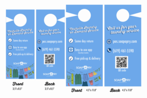 Door hanger design for Hotel wash and fold business | Card Design by Jason Vantran