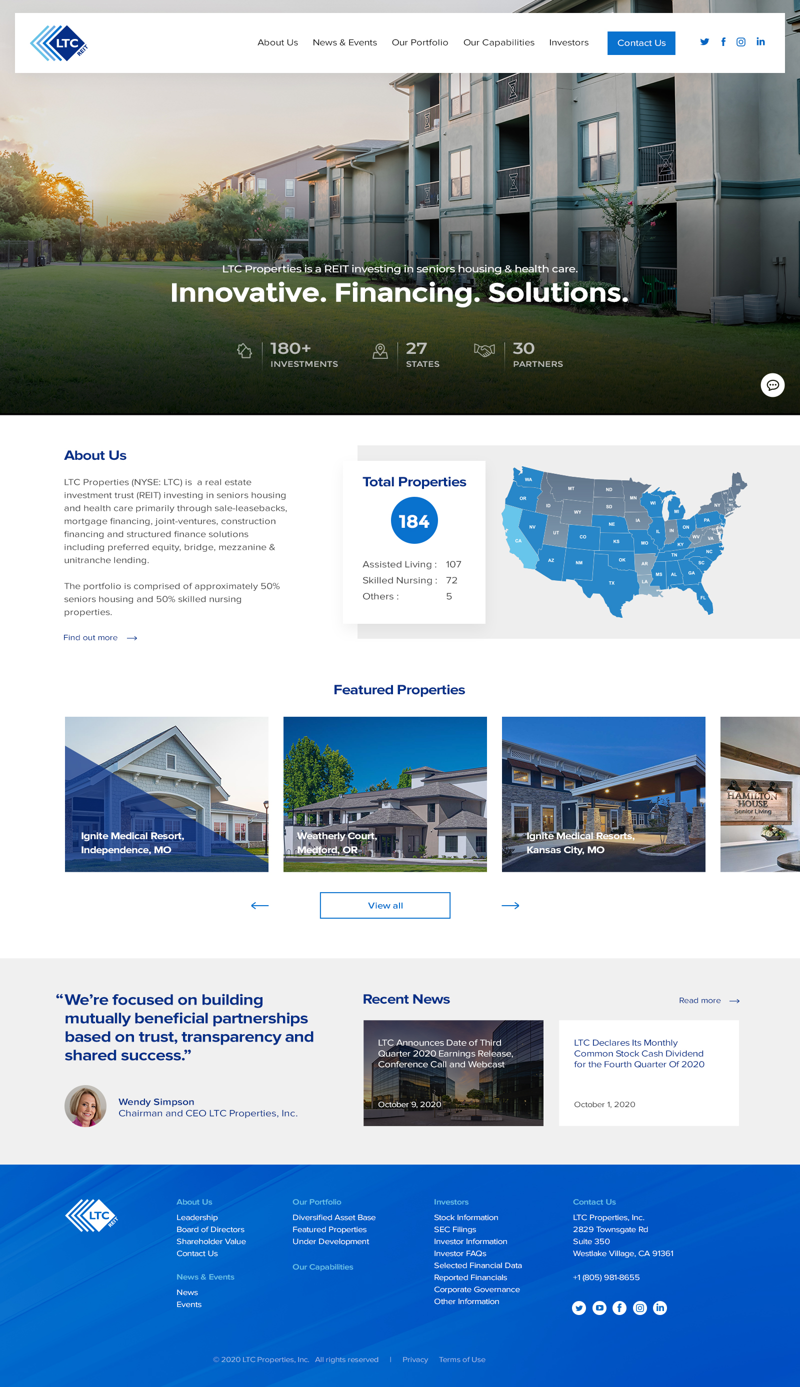 Diseño Web por Chandru M para LTC Properties | Diseño #25608272