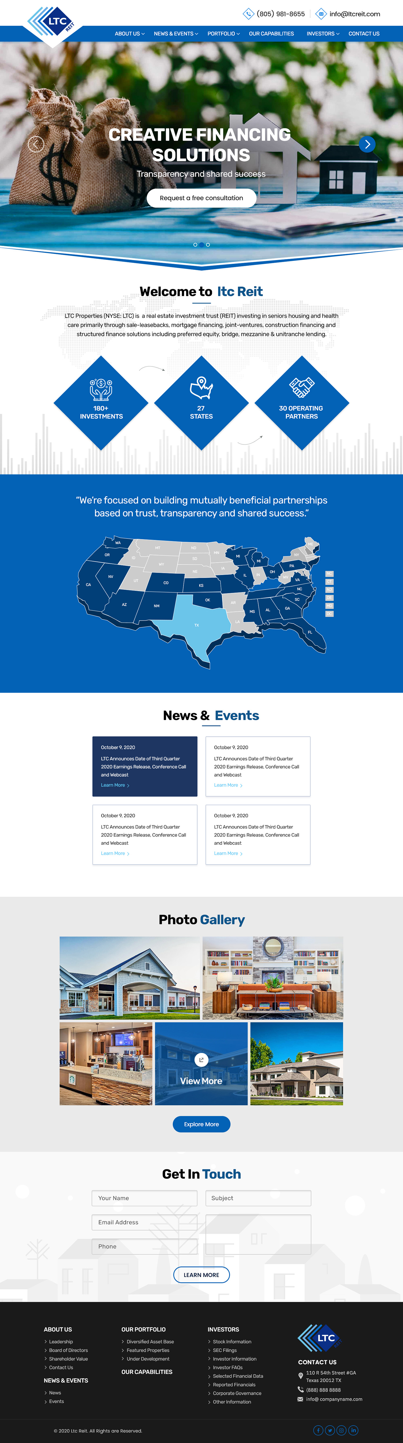 Web Design by Shijo John for LTC Properties | Design #25611328