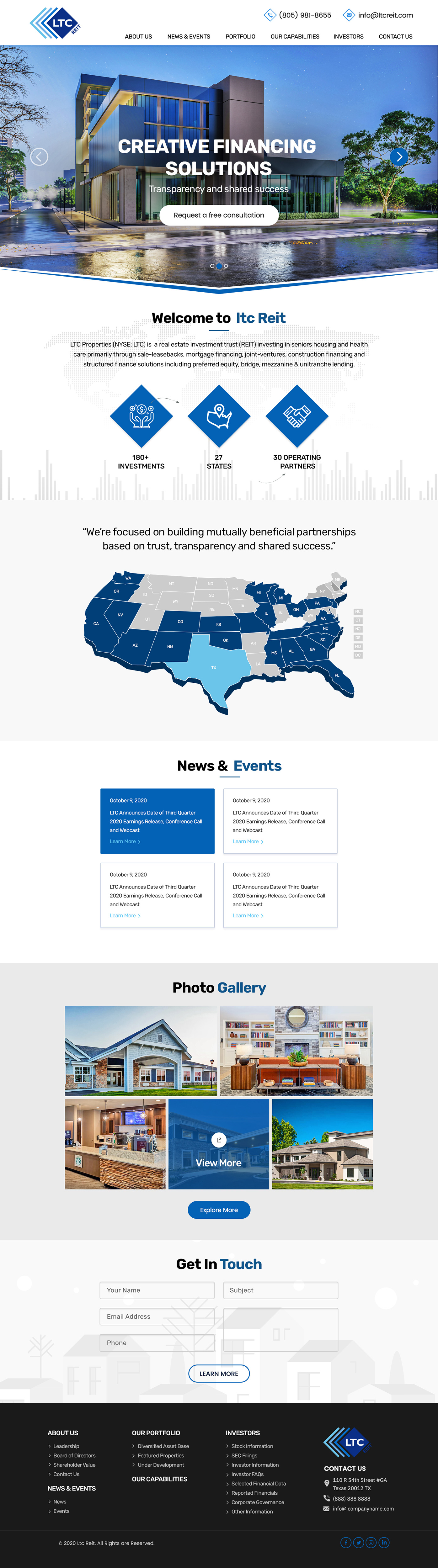 Web Design by Shijo John for LTC Properties | Design #25611354