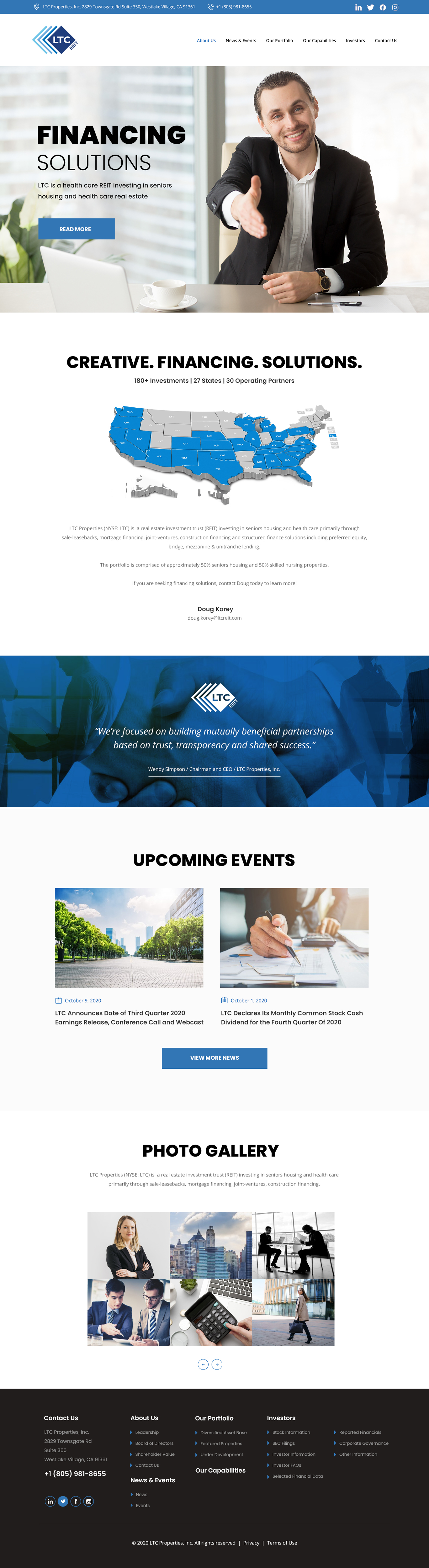 Web Design by ag622988 for LTC Properties | Design #25604829
