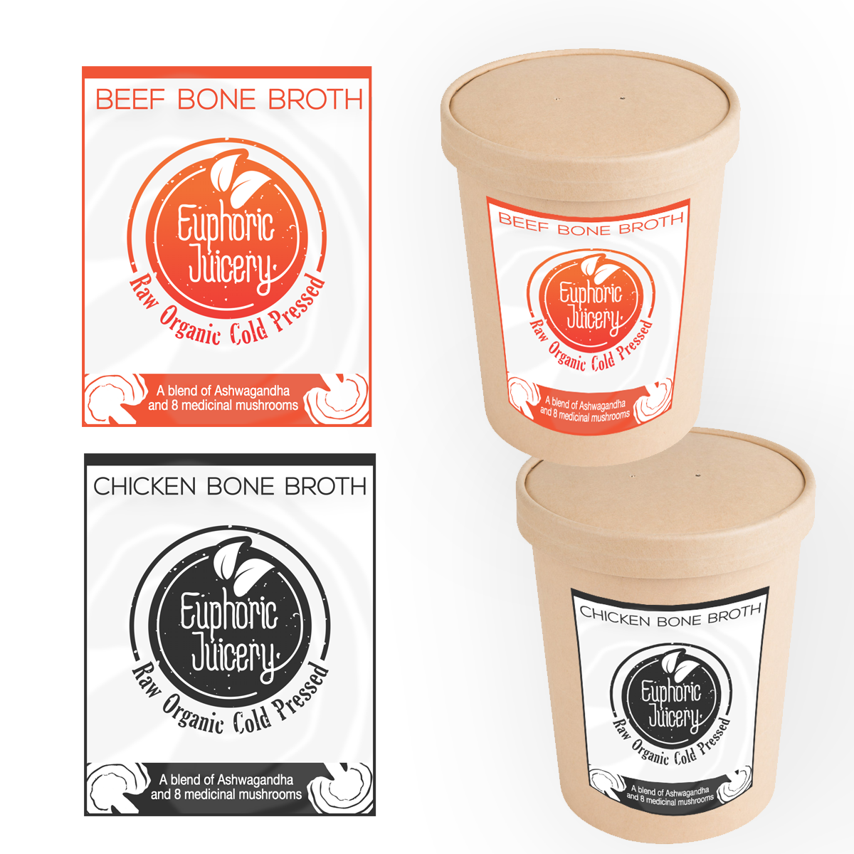 Etikett-Design von MVN Digital für Euphoric Juicery | Design #25616518