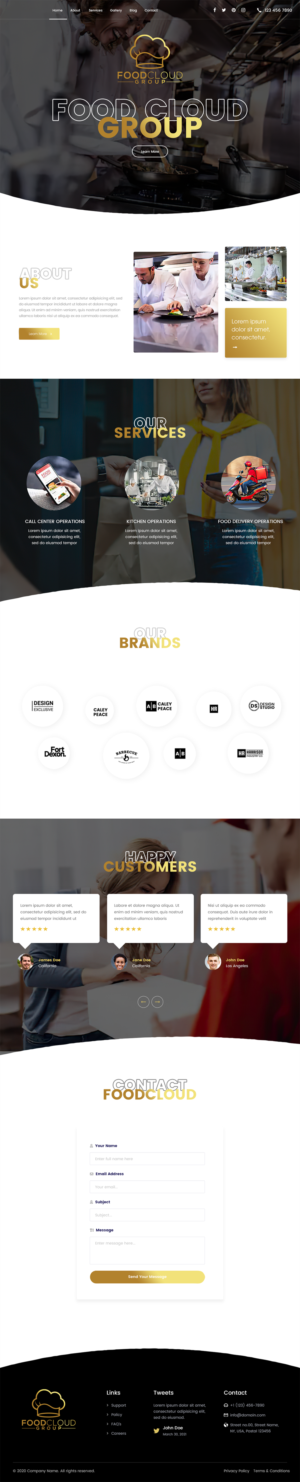 Landing page for Cloud Kitchen buisnies  | Design de Page d'Accueil par Mukarram Haidari