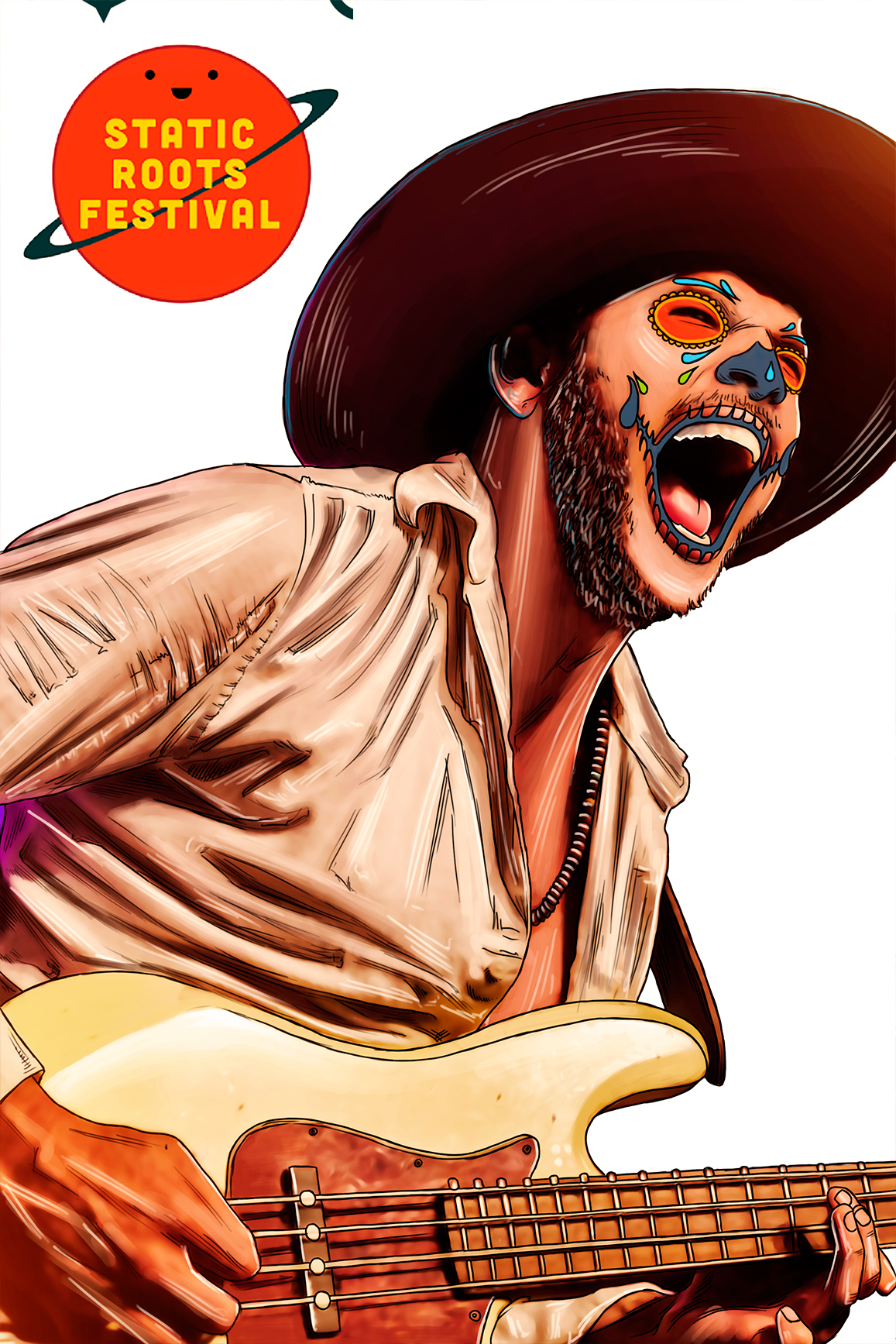 Diseño Con Ilustración por Rerika891 para Static Roots Festival | Diseño #25614171