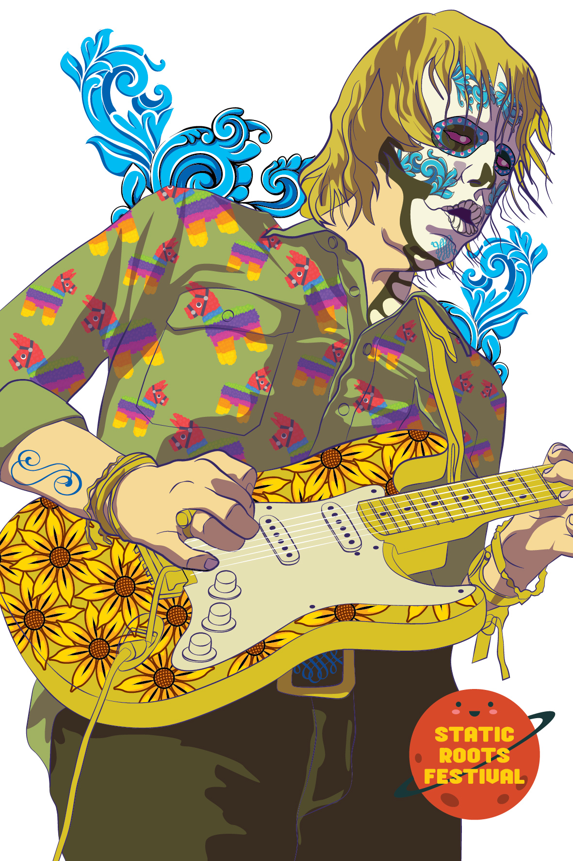 Design Illustration par Luis Arriola pour Static Roots Festival | Design #25624598