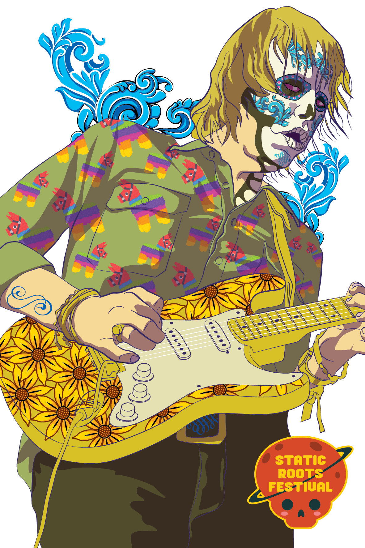 Design Illustration par Luis Arriola pour Static Roots Festival | Design #25628783