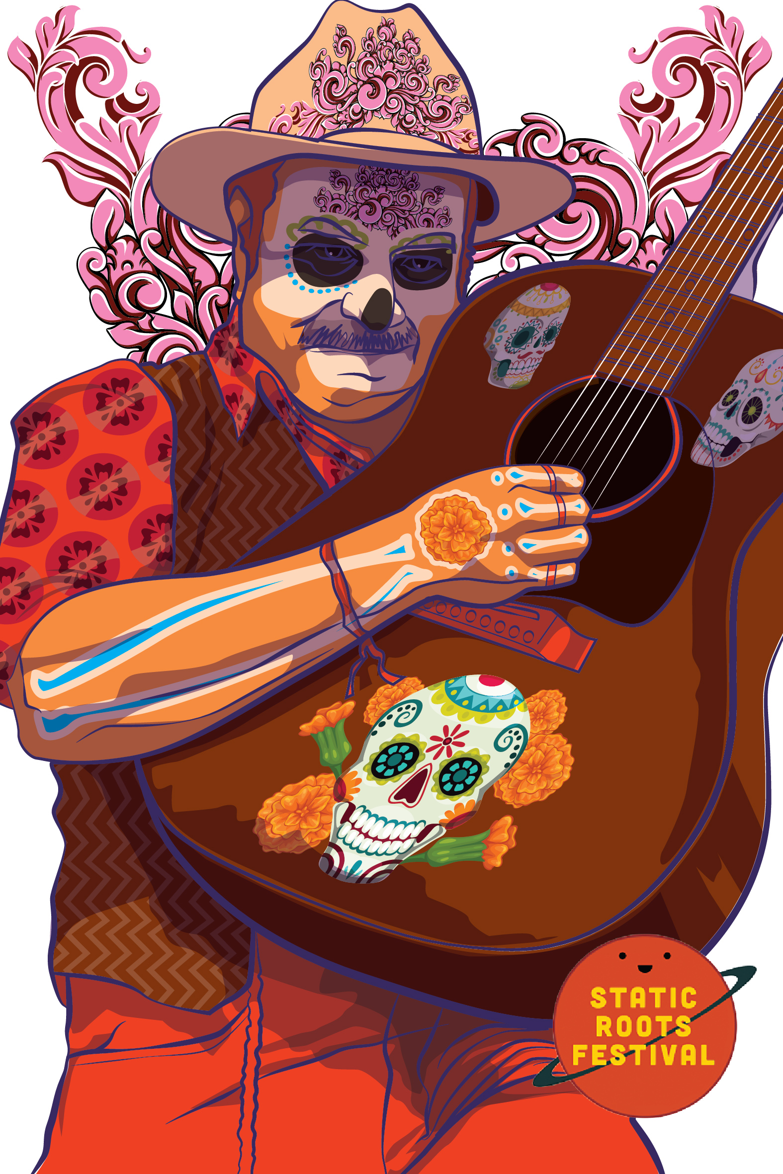 Design Illustration par Luis Arriola pour Static Roots Festival | Design #25698003