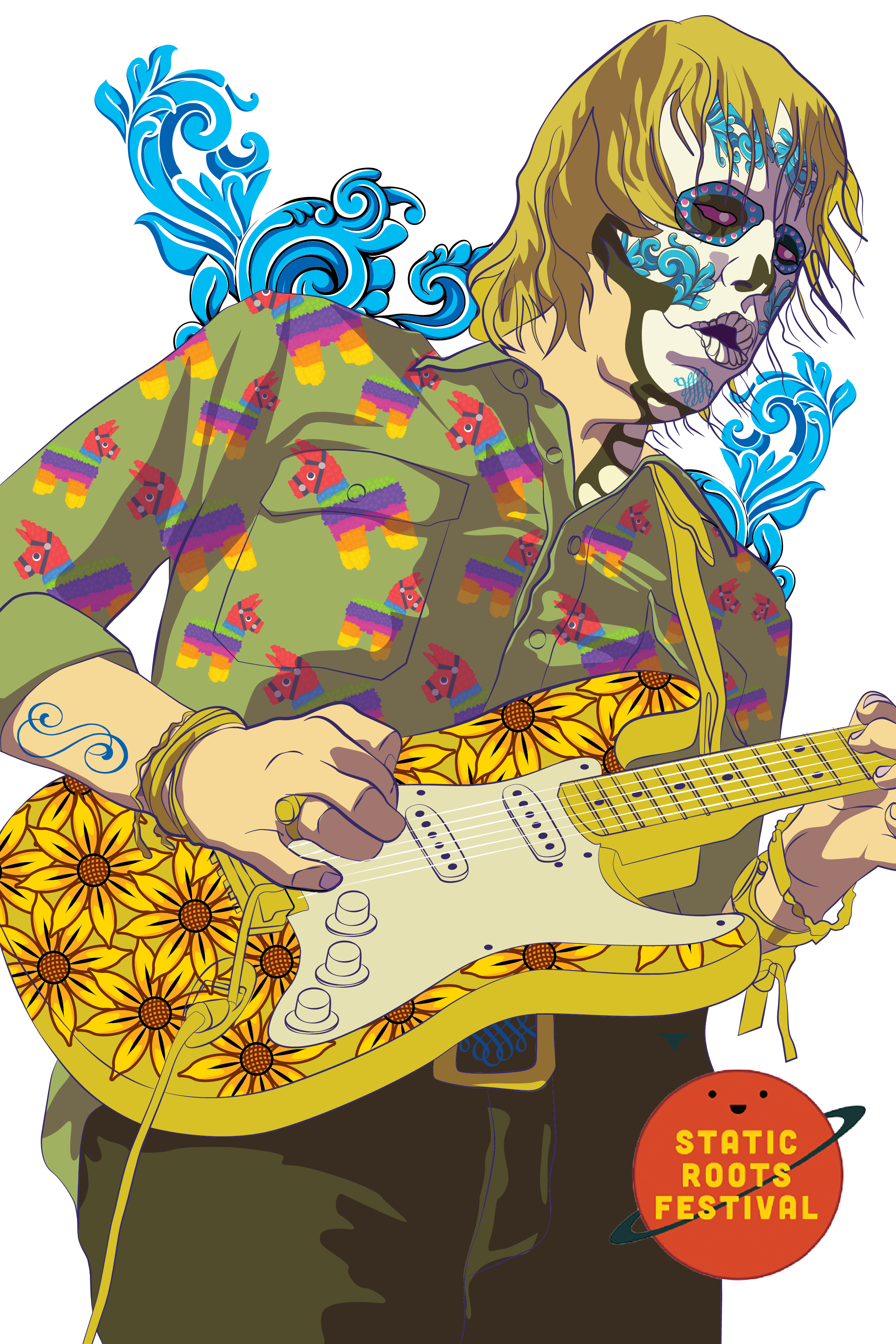 Design Illustration par Luis Arriola pour Static Roots Festival | Design #25755695